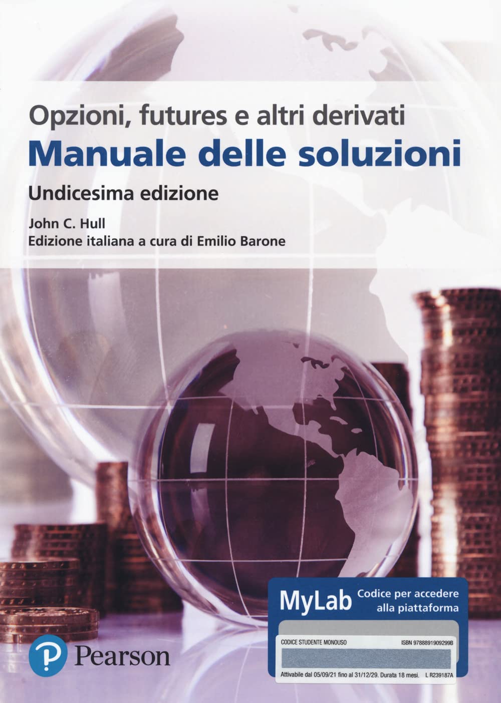 Copertina libro Opzioni futures e altri derivati Manuale delle soluzioni Ediz MyLab
