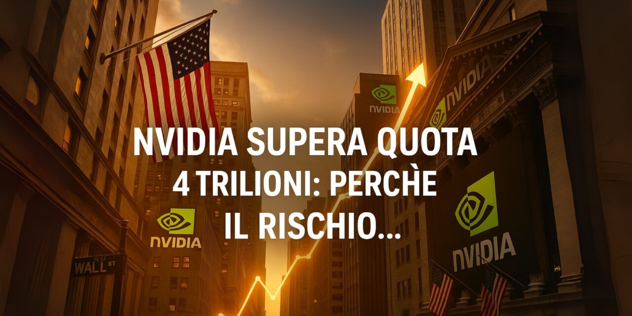 Nvidia supera quota 4 trilioni: perché è la star (e il grande rischio) del mercato USA